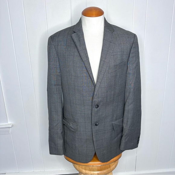 Joseph Abboud Tollegno 1900 Gray Windowpane Blazer - Picture 7 of 12